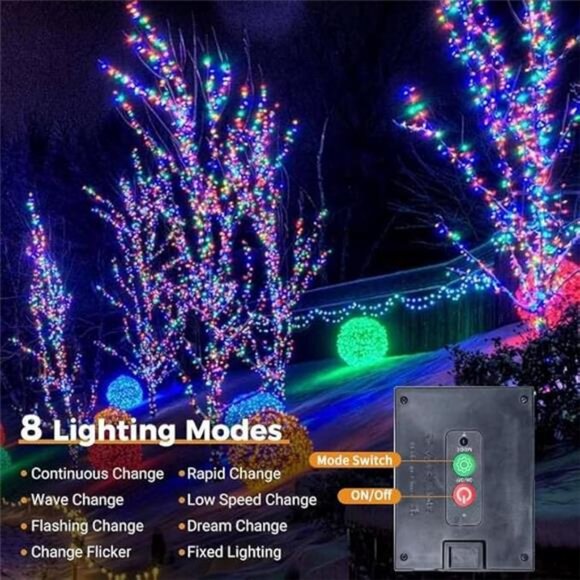 Solar String Lights Waterproof, 2 Pack Each 72FT 200 LED...